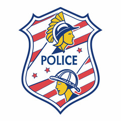 Vintage American Police Badge Featuring A Gladiator And A Policeman Profile