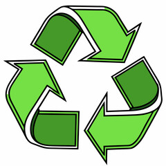 Obraz premium Green Arrows Recycling Symbol Icon For Environment Sustainability And Waste Management