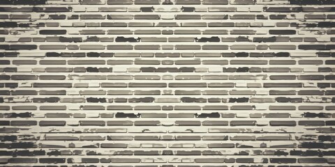 Vintage white wash brick wall texture for design. Panoramic background