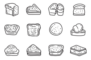French Toast Ultra Minimalist 2D Line Art
