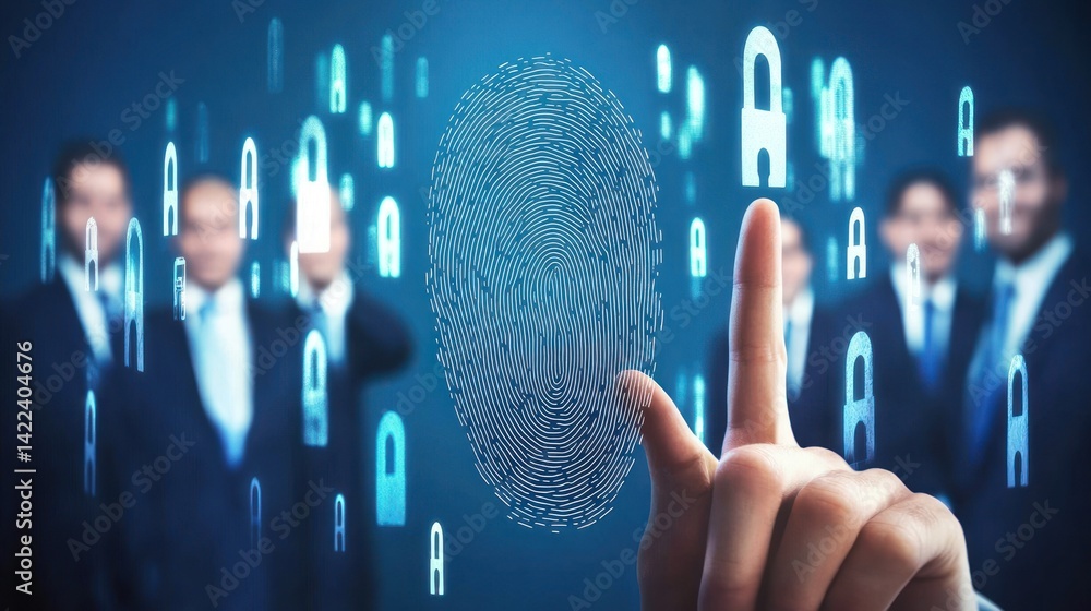 Poster cybersecurity: fingerprint biometric authentication and data protection