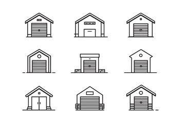 Minimalist Garage Icon Ultra Line Art