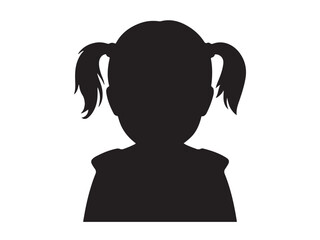 Silhouette of a Girl with Pigtails © Taslima