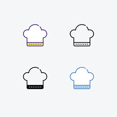 Chef  icons set in different style vector stock illustration