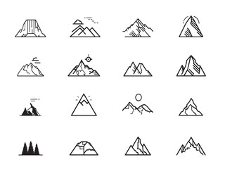Glacial Mountain Minimalist Line Art Design