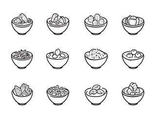 Granola Icon Minimalist Line Art