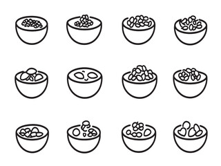 Granola Icon Minimalist 2D Line Art