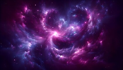 Purple galaxy with swirling stars and soft glowing nebula clouds in a dreamy deep space background aesthetic