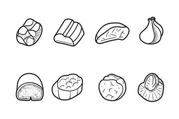 Ham Minimalist 2D Line Art Icon