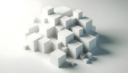 Fototapeta premium Sky blue minimal wallpaper with two hearts in the center creating a peaceful and elegant romantic composition