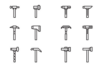 Clean Hammer Icon for Minimalist Style