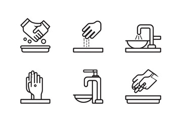 Elegant Hand Wash Icon Ultra Minimalist