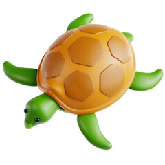 Cute Sea Turtle with Brown Shell