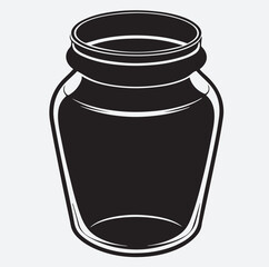 glass jar silhouette vector art illustration, illustration of a glass jar