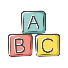 abc block icon, abc block vector illustration-simple illustration of abc block, perfect for abc block logos and icons