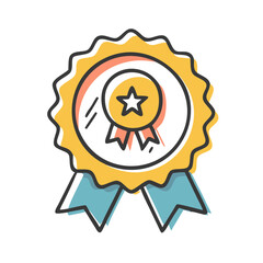 achievement badge icon, achievement badge vector illustration-simple illustration of achievement badge, perfect for achievement badge logos and icons