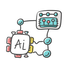ai algorithm icon, ai algorithm vector illustration-simple illustration of ai algorithm, perfect for ai algorithm logos and icons