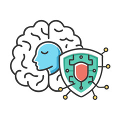 ai in cybersecurity icon, ai in cybersecurity vector illustration-simple illustration of ai in cybersecurity, perfect for ai in cybersecurity logos and icons
