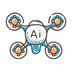 ai powered drone icon, ai powered drone vector illustration-simple illustration of ai powered drone, perfect for ai powered drone logos and icons