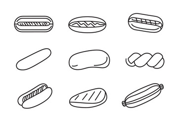 Hot Dogs Simple Line Art Design