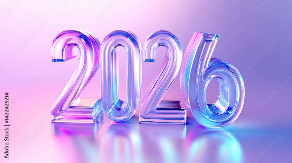 Aufkleber Stylish 3D glass numbers 