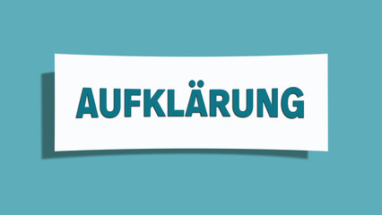 Aufklaerung (enlightenment) - A card isolated on light green background.