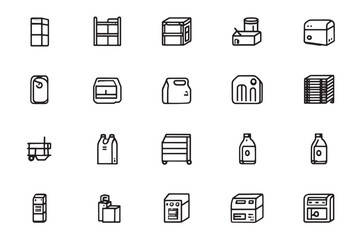 Inventory Simple 2D Line Art Icon
