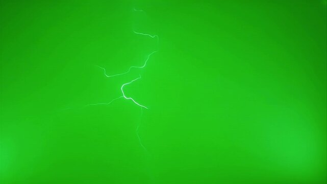 lightning flash with green screen background