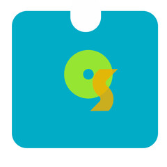 vector icon symbol blue green yellow with letters o and s