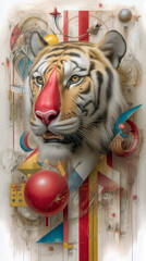 Fototapeta premium Abstract painting of tiger.