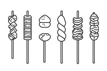 Kebab Icon Simple Minimalist Line Art