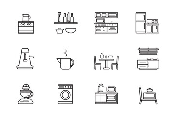 Kitchen Icon Ultra Minimalist 2D Design