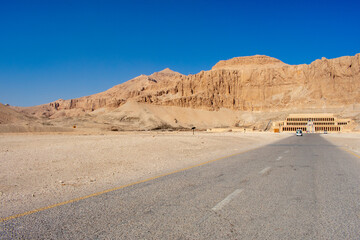 Mortuary Temple of Queen Hatshepsut in Deir El-Bahri, west bank, Luxor, Egypt. 