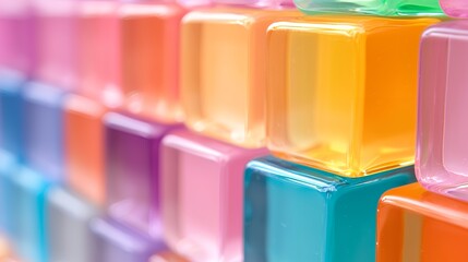 Colorful cubes abstract composition