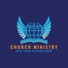 church ministry logo design vector