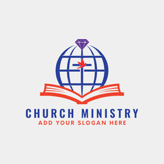 church ministry logo design vector