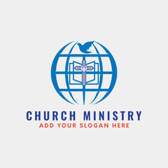 church ministry logo design vector