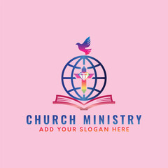 church ministry logo design vector