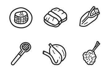 Lahmacun simple minimalist line art icons