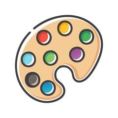 Obraz premium art palette icon, art palette vector illustration-simple illustration of art palette, perfect for art palette logos and icons