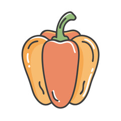 bell pepper icon, bell pepper vector illustration-simple illustration of bell pepper, perfect for bell pepper logos and icons