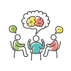 brainstorming session icon, brainstorming session vector illustration-simple illustration of brainstorming session, perfect for brainstorming session logos and icons