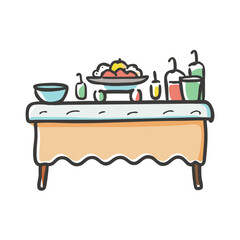 buffet table icon, buffet table vector illustration-simple illustration of buffet table, perfect for buffet table logos and icons