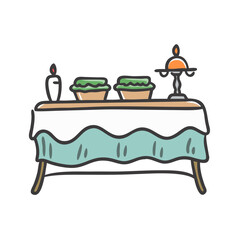buffet table icon, buffet table vector illustration-simple illustration of buffet table, perfect for buffet table logos and icons