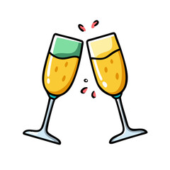 champagne glasses icon, champagne glasses vector illustration-simple illustration of champagne glasses, perfect for champagne glasses logos and icons