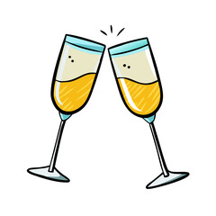 champagne glasses icon, champagne glasses vector illustration-simple illustration of champagne glasses, perfect for champagne glasses logos and icons