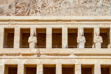 Naklejka premium Mortuary Temple of Queen Hatshepsut in Deir El-Bahri, west bank, Luxor, Egypt. 