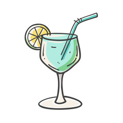 cocktail glass icon, cocktail glass vector illustration-simple illustration of cocktail glass, perfect for cocktail glass logos and icons