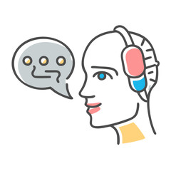 conversational ai icon, conversational ai vector illustration-simple illustration of conversational ai, perfect for conversational ai logos and icons