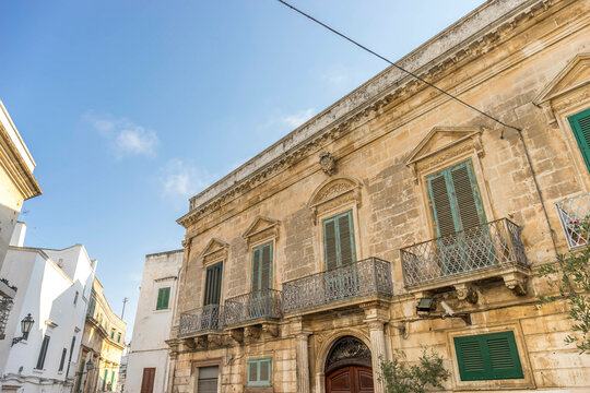 Central square "Libertà", Ostuni, South Italy - Powered by Adobe
